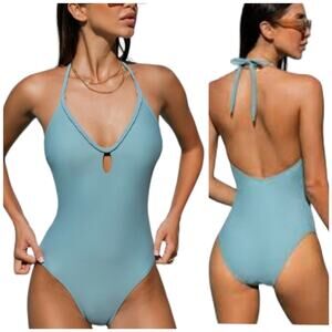 Cupshe | Emerge Braided Keyhole Halter Swimsuit Bathing Suit